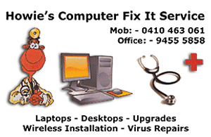 Howie's Computer Repair Service - Business Card Image